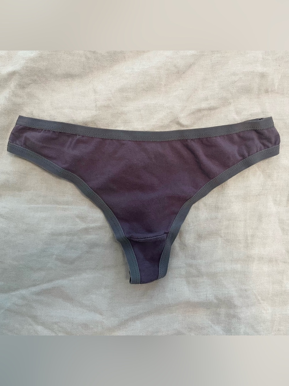 Purple cotton thong
